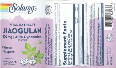Jiaogulan 820 mg label