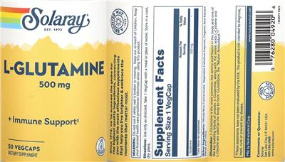 L-Glutamine 500 mg label