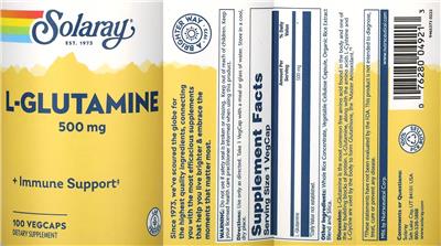 L-Glutamine 500 mg label