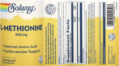L-Methionine 500 mg label
