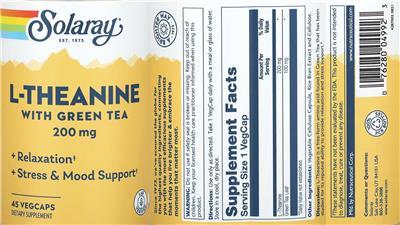 L-Theanine With Green Tea 200 mg label