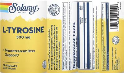 L-Tyrosine 500 mg label