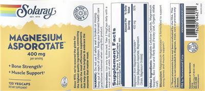Magnesium Asporotate 400 mg label