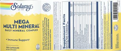 Mega Multi Mineral label