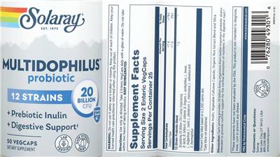 Multidophilus Probiotic 12 Strains 20 Billion CFU label