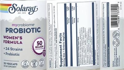 Mycrobiome Probiotic Women's Formula label