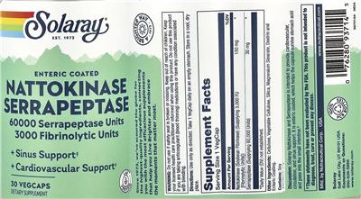 Nattokinase Serrapeptase Enteric Coated label