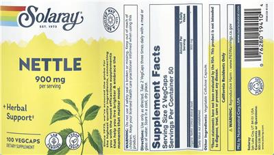 Nettle 900 mg label