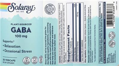 GABA Plant-Sourced 100 mg label