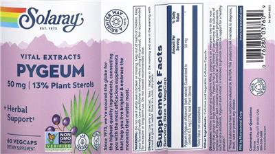 Pygeum 50 mg label