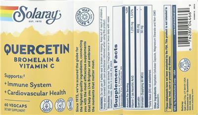 Quercetin Bromelain & Vitamin C label
