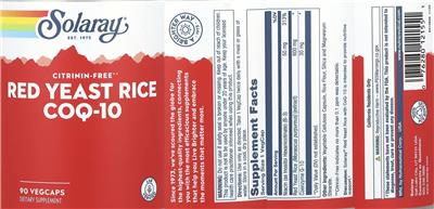 Red Yeast Rice CoQ-10 label