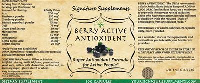 Berry Active Antioxident label