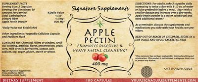 Apple Pectin 400 mg label