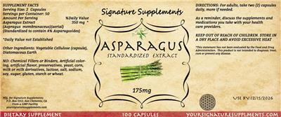 Aspargus 175 mg label