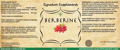 Berberine label