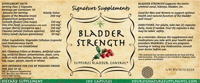 Bladder Strength label