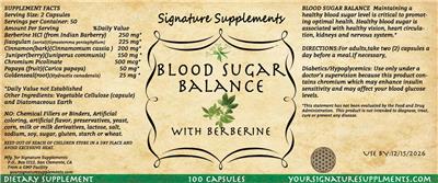 Blood Sugar Balance label