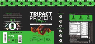 Tripact Protein Vegan Chocolate Peanut Butter label