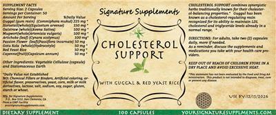 Cholesterol Support label