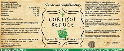 Cortisol Reduce label