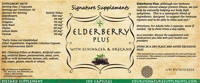 Elderberry Plus label