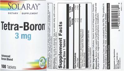 Tetra-Boron 3 mg label