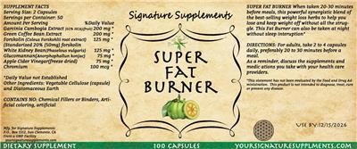 Super Fat Burner label