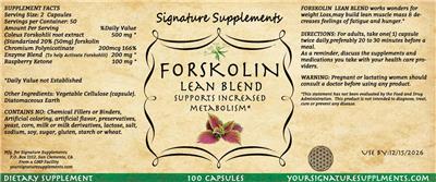 Forskolin Lean Blend label