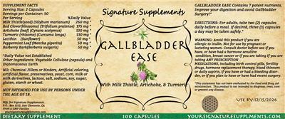 Gallbladder Ease label