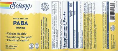 PABA 700 mg Timed Release label