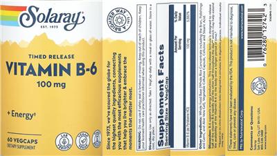 Vitamin B-6 100 mg Timed Release label