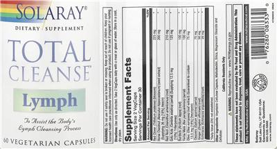 Total Cleanse Lymph label