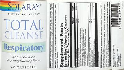 Total Cleanse Respiratory label