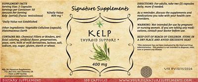 Kelp 400 mg label