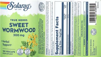Sweet Wormwood 300 mg label
