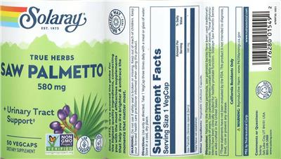 Saw Palmetto 580 mg label