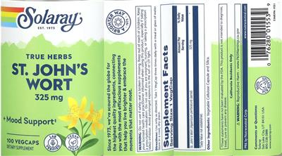 St. John's Wort 325 mg label