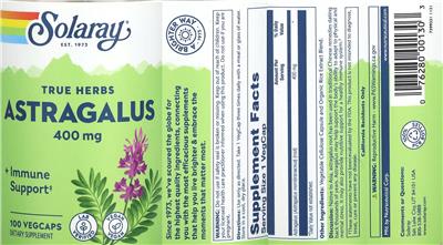 Astragalus 400 mg label