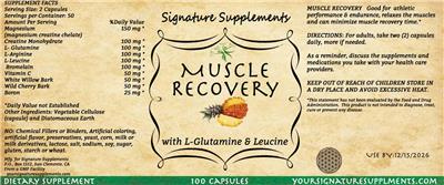 Muscle Recovery label