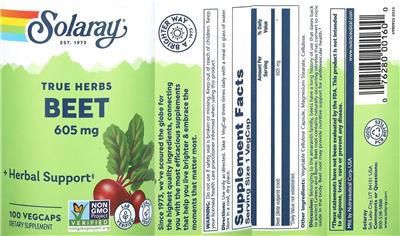 Beet 605 mg label