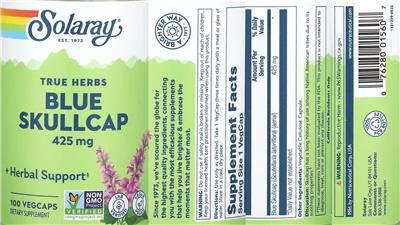 Blue Skullcap 425 mg label