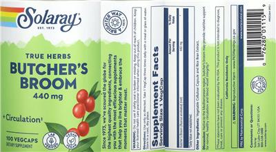 Butcher's Broom 440 mg label