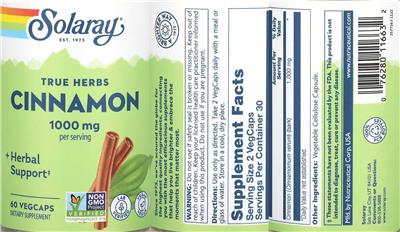 Cinnamon 1000 mg label
