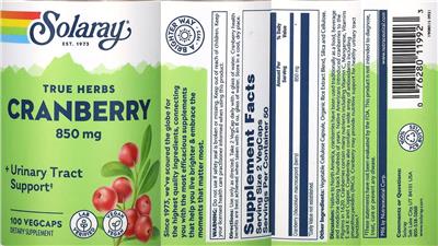 Cranberry 850 mg label