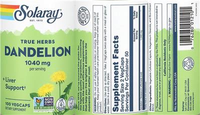 Dandelion 1040 mg label