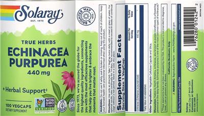 Echinacea Purpurea 440 mg label