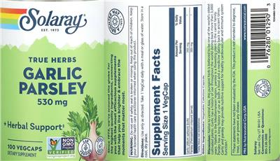 Garlic Parsley 530 mg label
