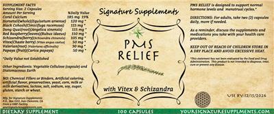 PMS Relief label