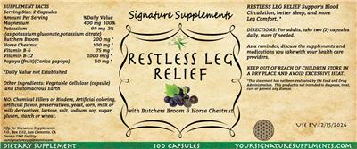 Restless Leg Relief label